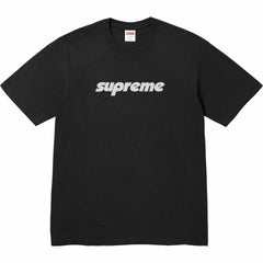 Supreme Italic Logo Black Cotton Tee